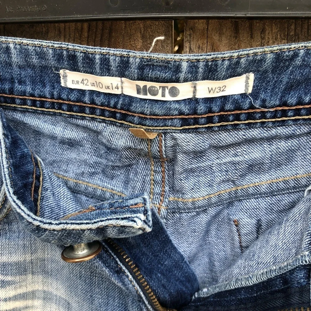 Topshop distressed denim shorts